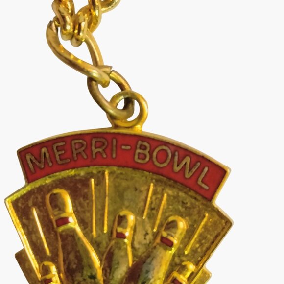 Bowling Bracelet Award Charm Merri Bowl 200 Gold Tone Chain Vintage - Picture 4 of 5